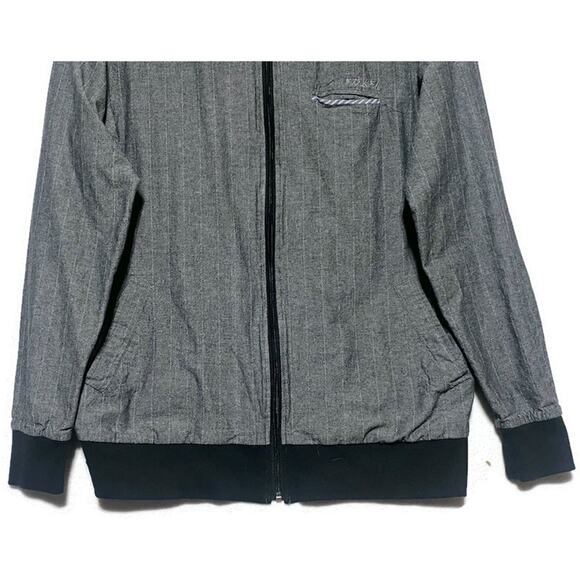 Ezekiel Lightweight Zip Up Jacket Women's Size Large Black Stripes Lined - Picture 7 of 7